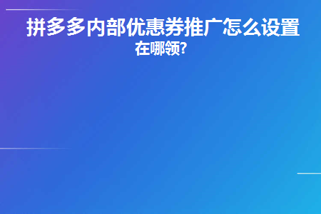 拼多多内部优惠券推广怎么设置(拼多多内部优惠券推广怎么设置不了)
