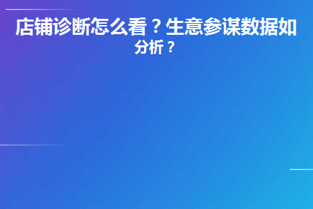 店铺诊断怎么看(店铺诊断报告)