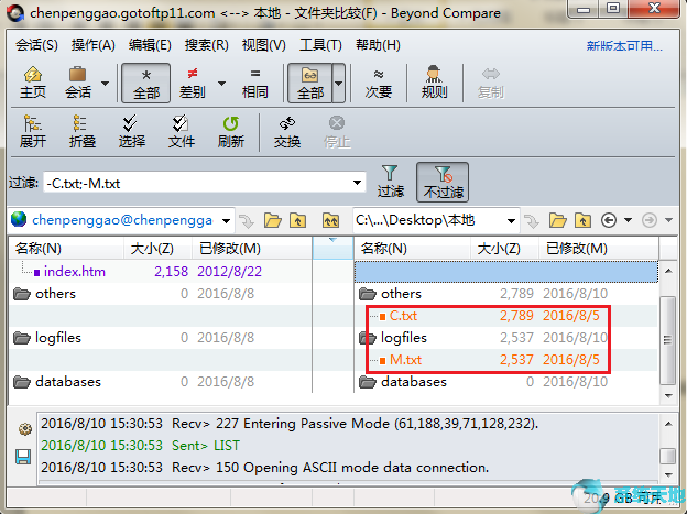 Beyond Compare更改过滤文件夹颜色的技巧