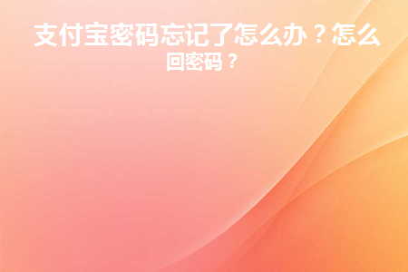 怎么查支付宝密码忘记了怎么办