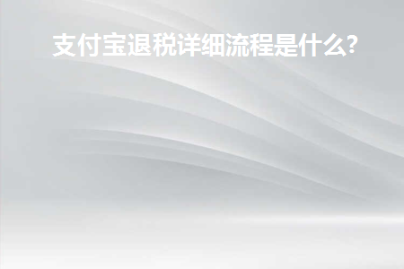支付宝退税金额退哪里