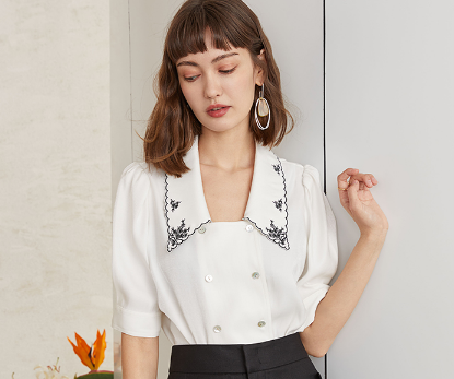 法式泡泡袖搭配下装