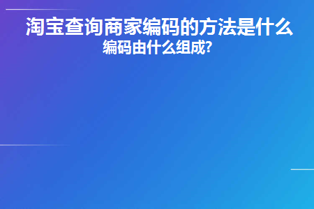淘宝查询商家编码的方法是什么样的