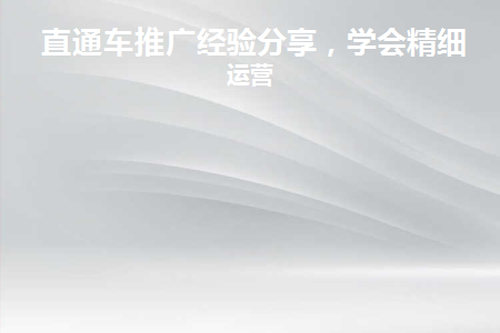 直通车推广方案有哪些