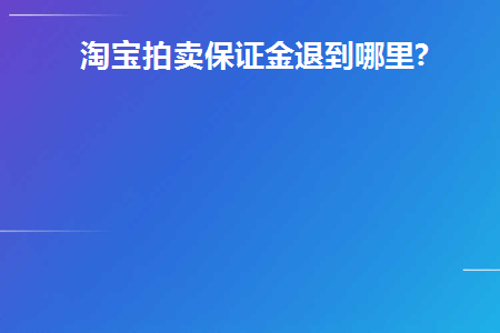 淘宝拍卖保证金退到哪里了