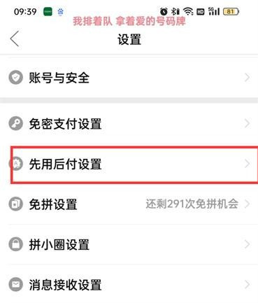 拼多多先用后付怎么改支付方式