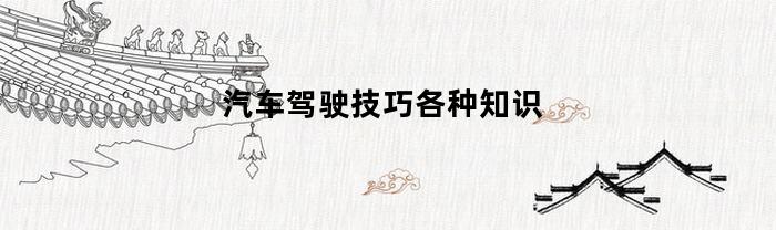 汽车驾驶技巧各种知识(汽车驾驶知识与技巧)
