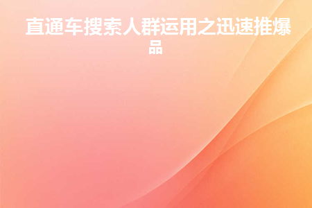 直通车推荐人群选哪个好