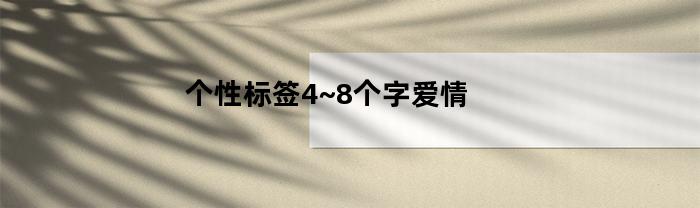 个性标签4~8个字爱情(个性标签 简短爱情)