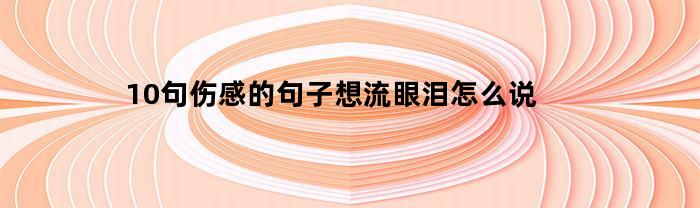 10句伤感的句子想流眼泪怎么说(想得流泪的句子)