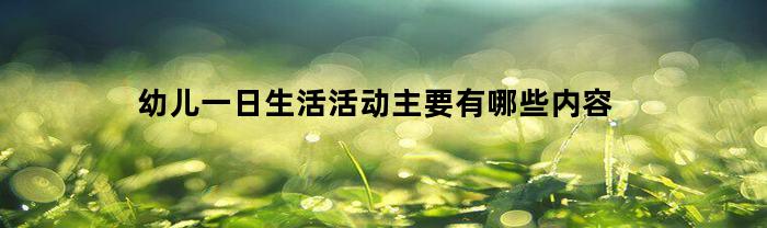 幼儿一日生活活动主要有哪些内容(幼儿一日生活的具体内容)