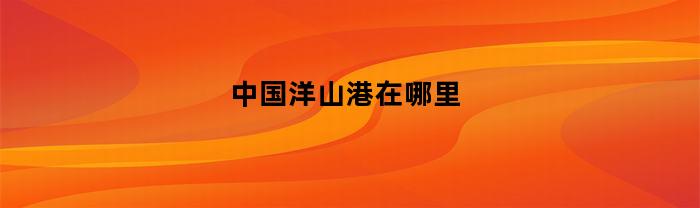 中国洋山港在哪里(洋山港在哪?)