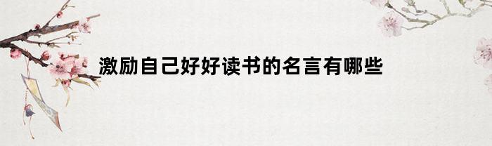 激励自己好好读书的名言有哪些(激励自己好好读书的名人名言)