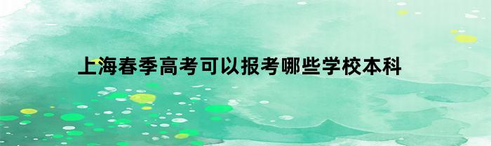 上海春季高考可以报考哪些学校本科(2021年上海春季高考可以考的本科学校)