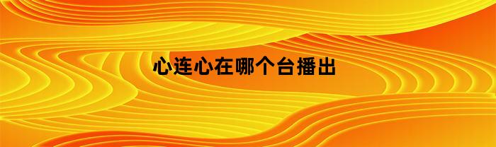 心连心在哪个台播出(央视节目心连心)