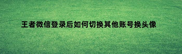 王者微信登录后如何切换其他账号换头像(王者微信登陆怎么切换到原来的头像)