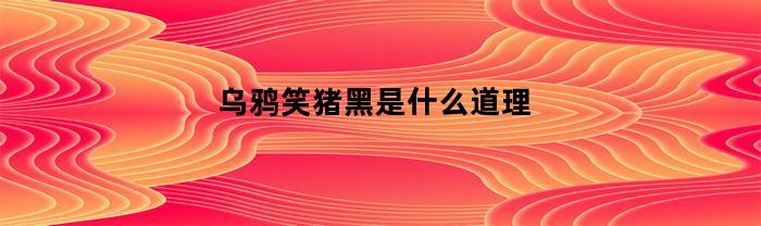 乌鸦笑猪黑是什么道理(乌鸦笑猪黑的讽刺漫画)