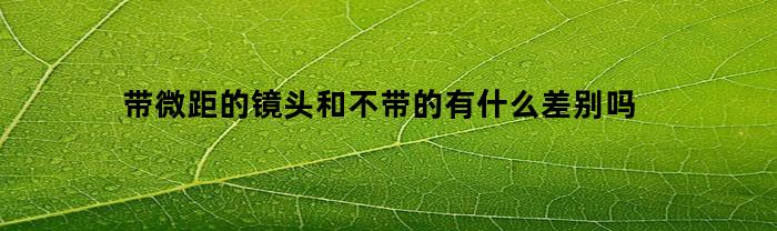 带微距的镜头和不带的有什么差别吗(带微距镜头 手机)