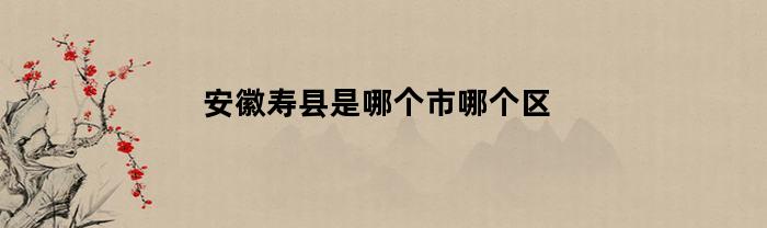 安徽寿县是哪个市哪个区(安徽寿县是哪个市哪个区邮编)