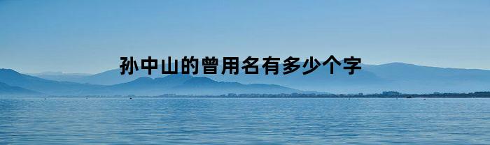 孙中山的曾用名有多少个字(孙中山 曾孙)
