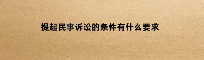 提起民事诉讼的条件有什么要求(提起民事诉讼必须符合的条件)