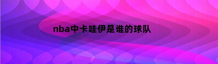 nba中卡哇伊是谁的球队(卡哇伊 nba)