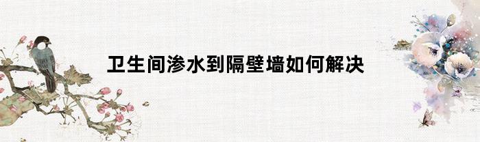 卫生间渗水到隔壁墙如何解决(卫生间墙根渗水怎么办)
