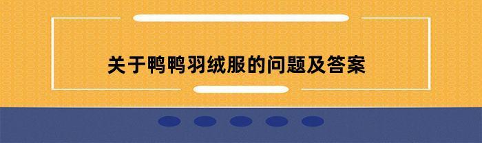 关于鸭鸭羽绒服的问题及答案(鸭鸭羽绒服热搜)