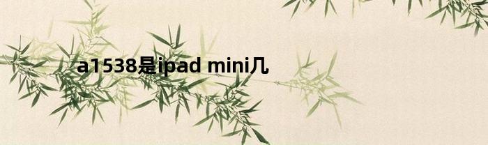 a1538是ipad(a1538是ipad mini4)