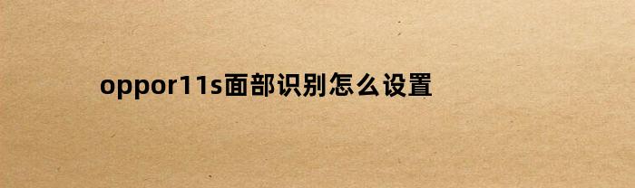 oppor11s面部识别怎么设置(oppor11s有面容吗)
