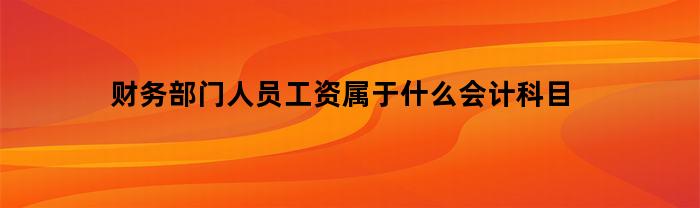 财务部门人员工资属于什么会计科目(财务部门人员工资属于什么会计科目类别)