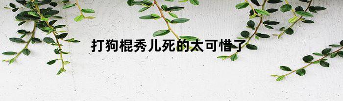 打狗棍秀儿死的太可惜了(打狗棍秀儿扮演者年龄)