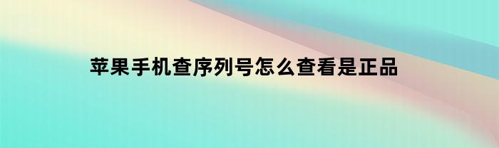 苹果手机查序列号怎么查看是正品(苹果手机怎么查序列号真假)