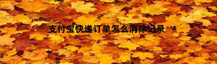 支付宝快递订单怎么消除记录(支付宝快递历史记录怎么删除)