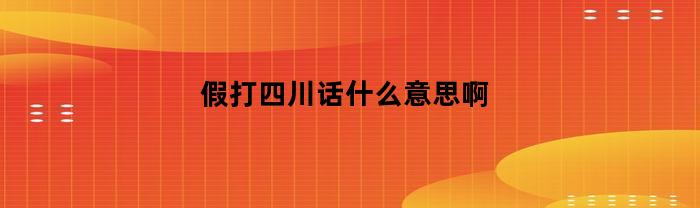 假打四川话什么意思啊(假打四川话什么意思啊怎么说)