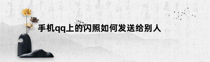 手机qq上的闪照如何发送给别人(手机qq中怎样把闪照发给别人)