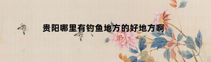 贵阳哪里有钓鱼地方的好地方啊(贵阳钓鱼的地方野钓)