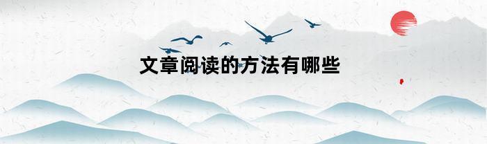 文章阅读的方法有哪些(阅读技巧文章)