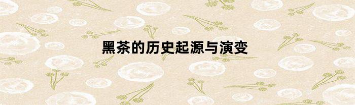 黑茶的历史起源与演变(黑茶的发展史)
