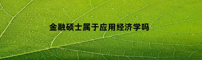 金融硕士属于应用经济学吗(025100金融专硕属于应用经济学吗)