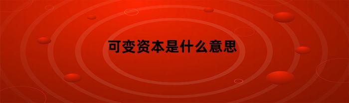 可变资本是什么意思(可变资本是什么意思啊)