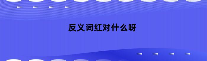 反义词红对什么呀(反义词红对绿)