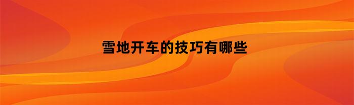 雪地开车的技巧有哪些(雪地怎么行驶)