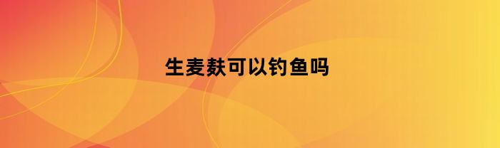 生麦麸可以钓鱼吗(麦麸生吃熟吃功效)