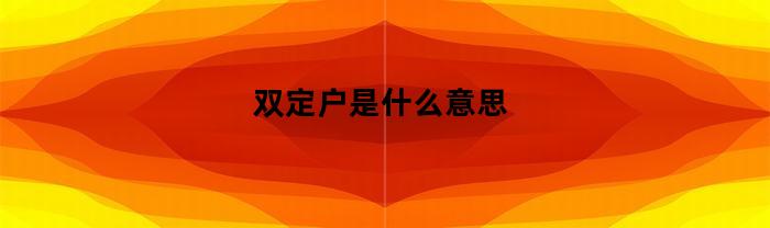 双定户是什么意思(个体双定户是什么意思)