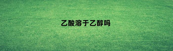 乙酸溶于乙醇吗(乙酸溶于乙酸乙酯吗)