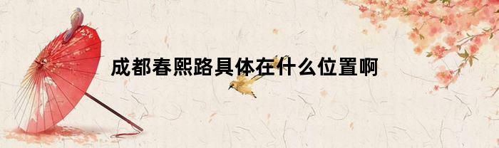 成都春熙路具体在什么位置啊(成都春熙路简介)