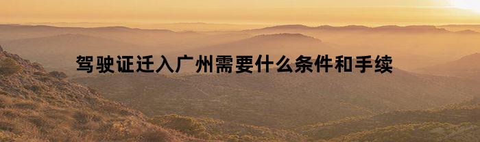 驾驶证迁入广州需要什么条件和手续(驾驶证转入广州需要什么资料)