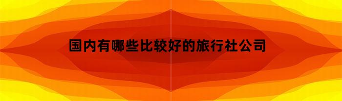 国内有哪些比较好的旅行社公司(国内有哪些比较好的旅行社公司名称)