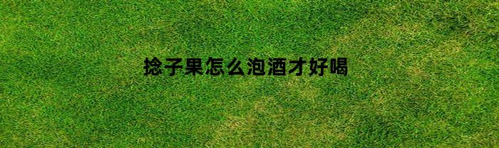 捻子果怎么泡酒才好喝(捻子果的作用)